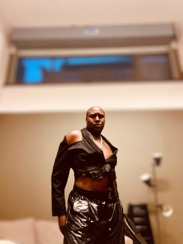 Customer photo review of Mens Lace Patchwork Cut-Out Long Sleeve Blazer SKUK95671