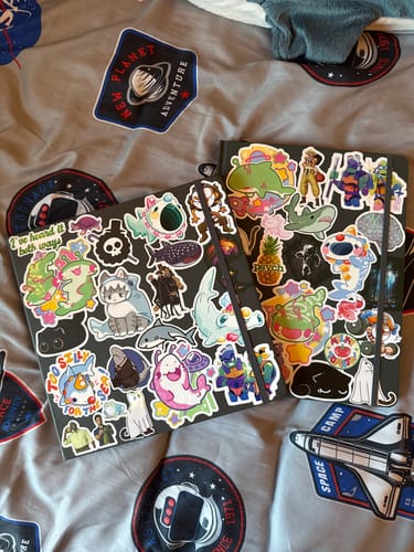 Customer photo review of Alien Shark Stickers!