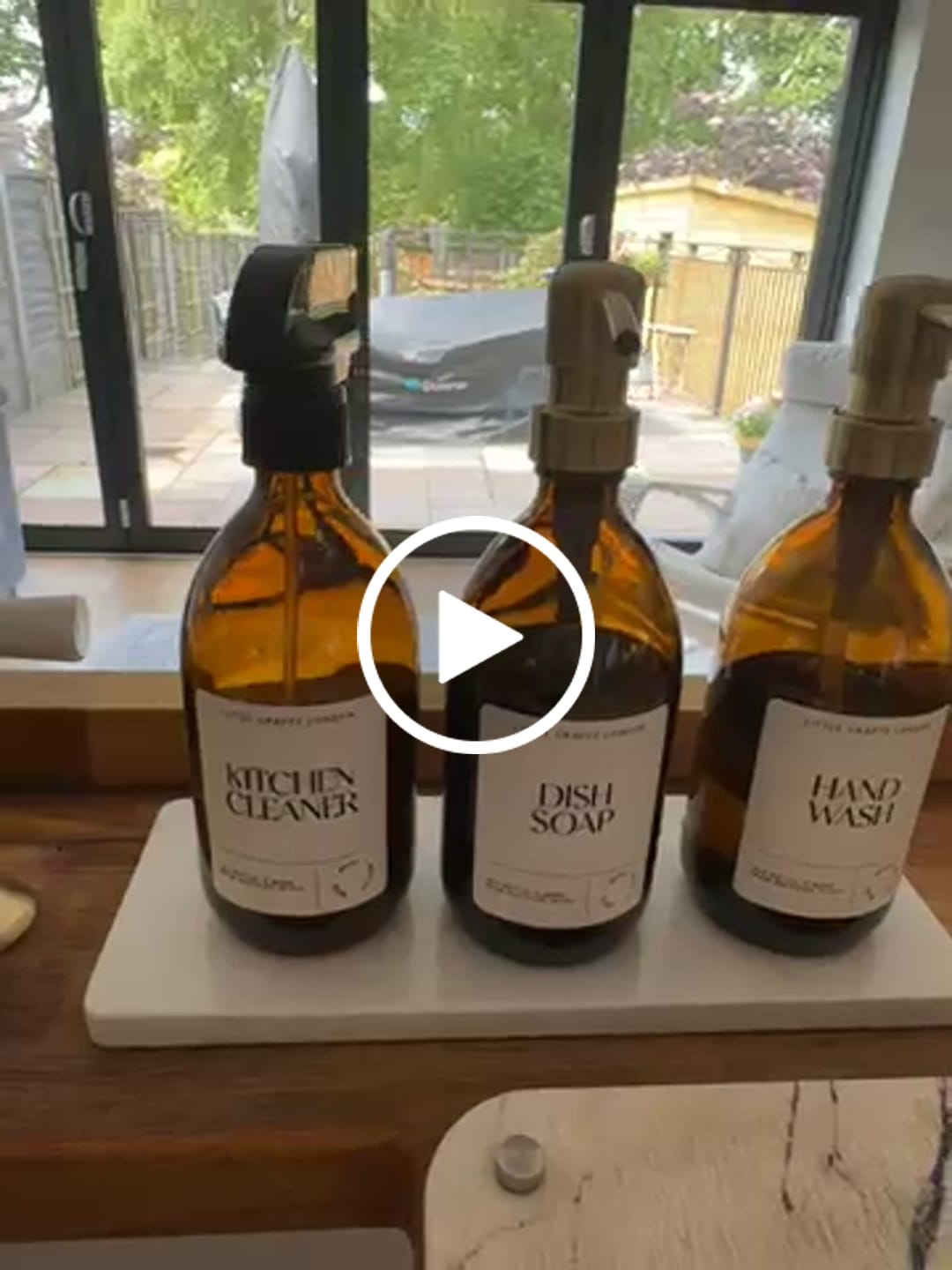 Customer video review of Spray and Pump Set of 3 Reusable Amber Glass Bottles 500 ML