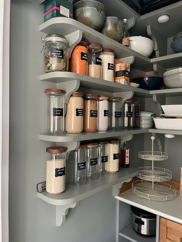 Customer photo review of Glass Acacia Pantry Jars