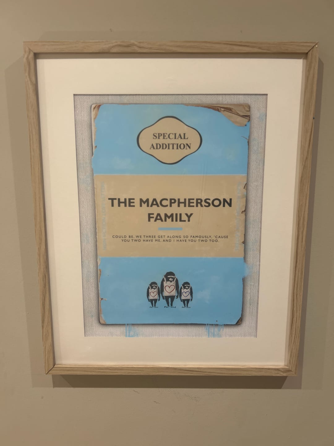 Customer photo review of Personalised Book Cover Art Print (Family Edition)