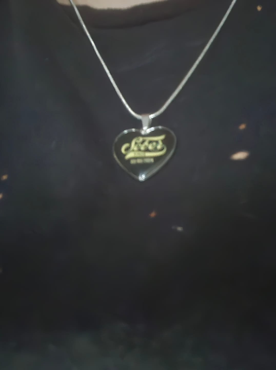 Customer photo review of Sober Since Heart Necklace  w/ Personalized Sobriety Date