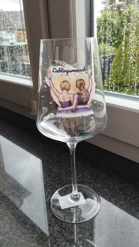 Kundenbewertung mit Foto zu Leonardo Puccini Weinglas mit UV Druck - Beste Freundin Konfiguration