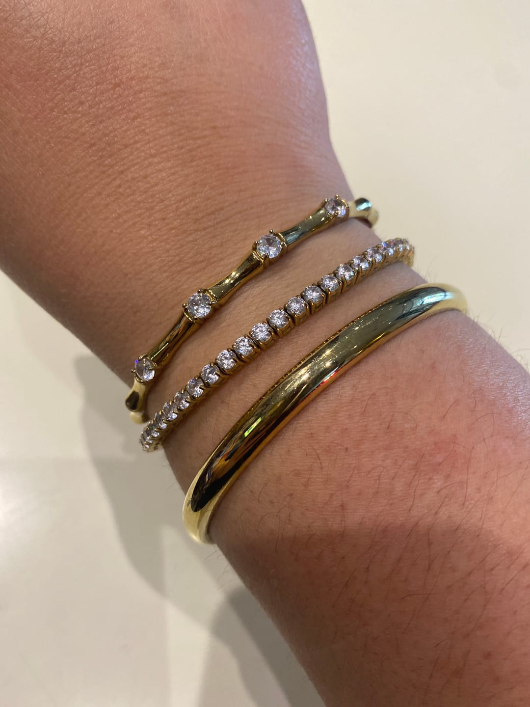 Customer photo review of Classic Chunky Gold Bangle