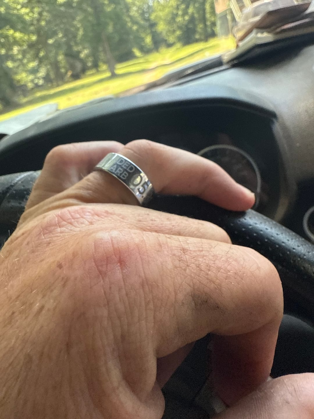 Customer photo review of Duck Wedding Band - Tungsten 8mm