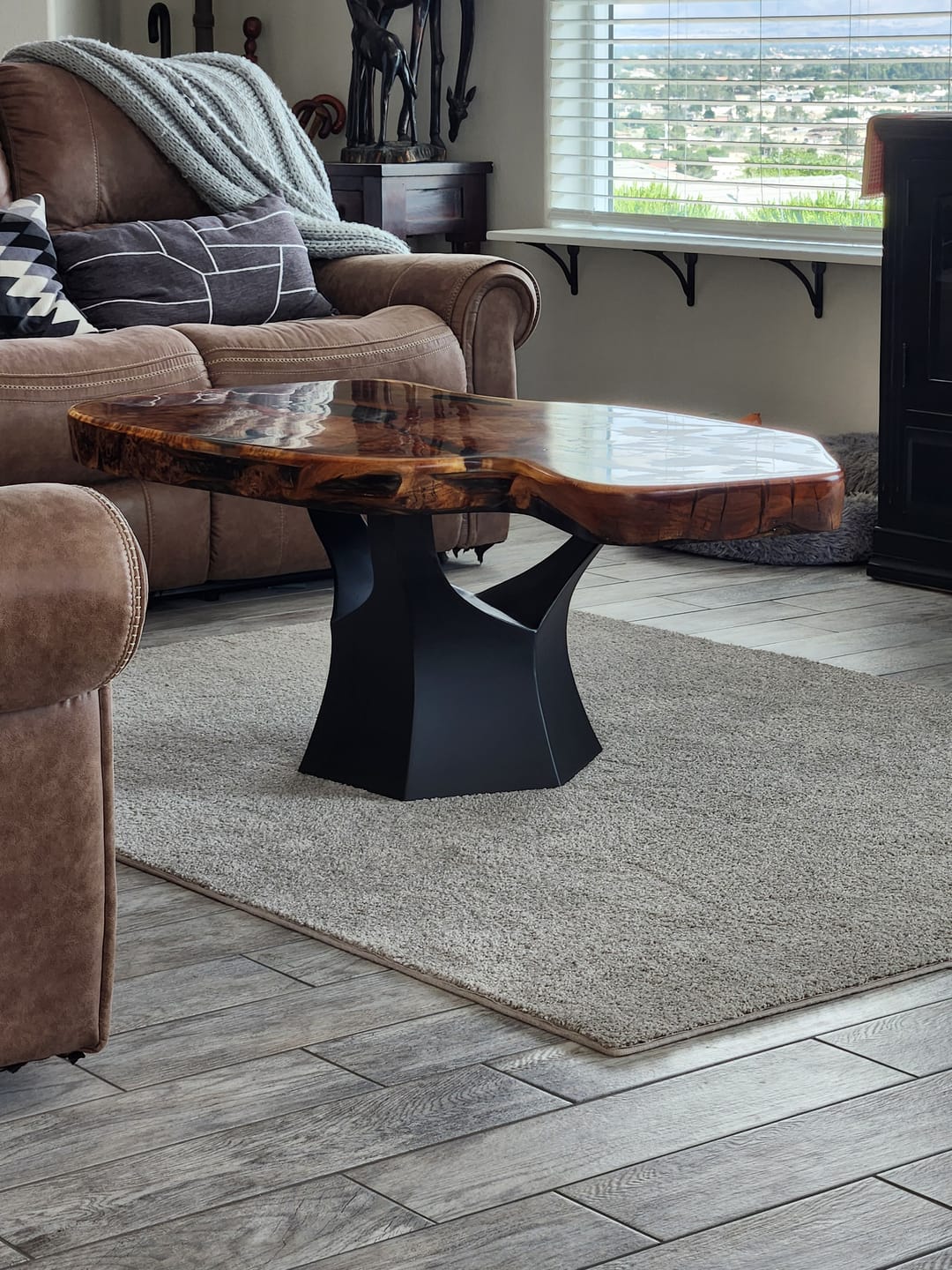 Customer photo review of 106G Namu 16" Black Coffee Table Base - Grand Size