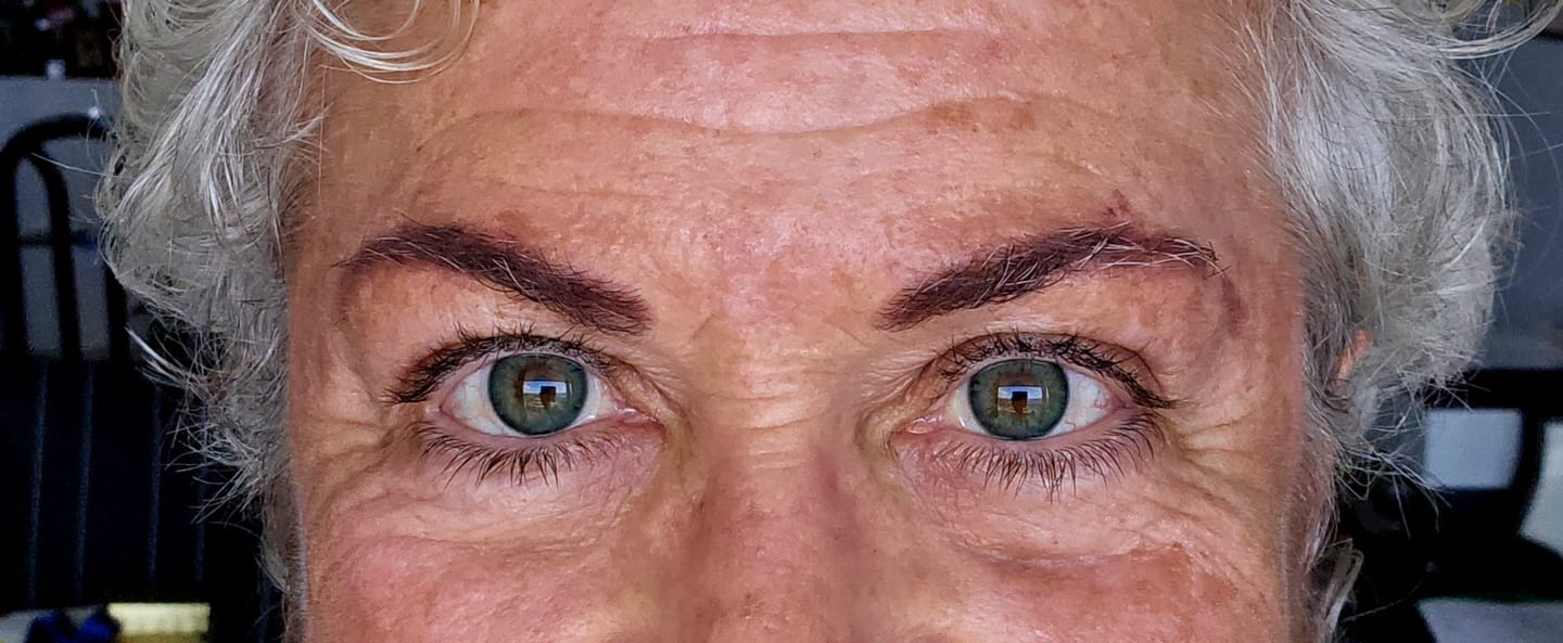 Customer photo review of Perla Green Prescription Colored Contact Lenses