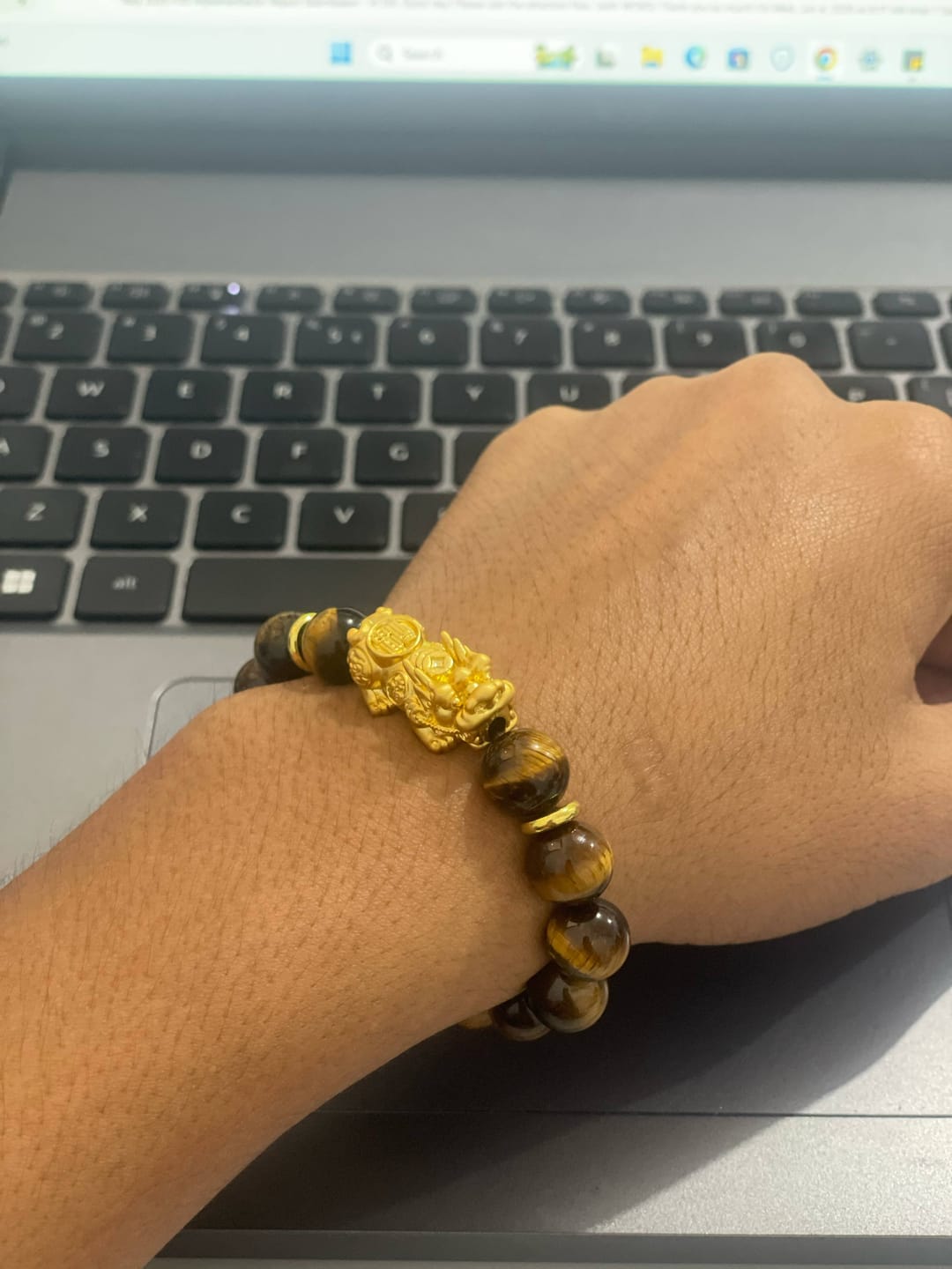 Customer photo review of Tigers Eye with 24K PiYao for Luck-Protection-Wealth