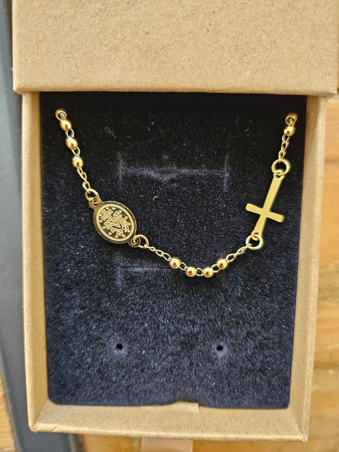 Customer photo review of Bracelet Chapelet Doré