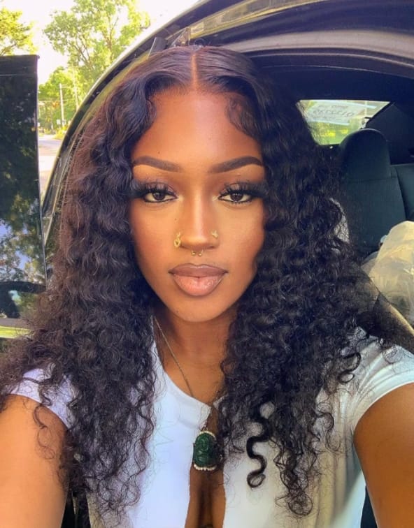 Customer photo review of MORE FACE 360 Glueless Wig Water Wave Invisi Drawstring Wear And Go Wig Quick Install Pre-Bleached And Pre-Cut HD Lace Human Hair Wigs Beginner Friendly