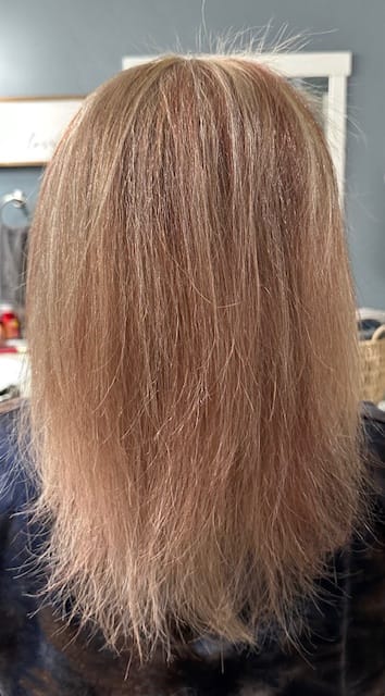 Customer photo review of 30 Day Hair Goals Supplement Bundle