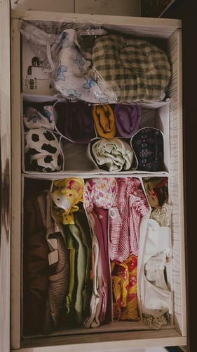 Customer photo review of Qoolish Pack of 4 White Stripes Drawer Organizer Boxes