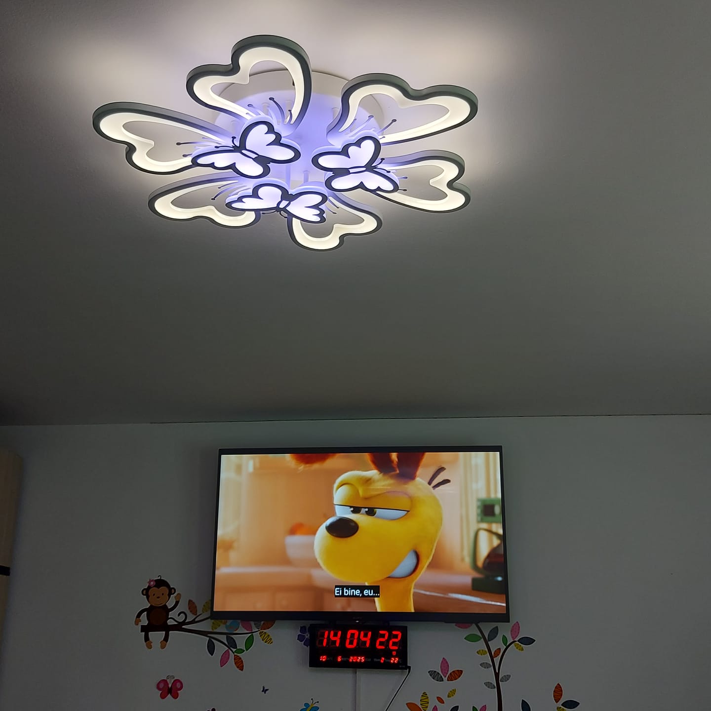 Customer photo review of Lustra LED BUTTERFLY RGB Echivalent 800W Telecomanda