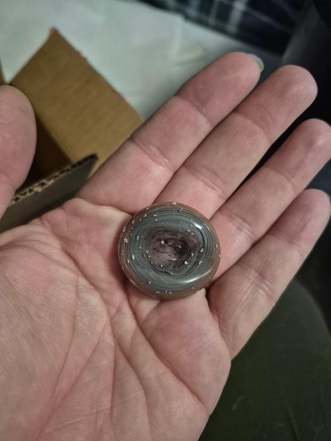 Customer photo review of Elemental Worry Stone with Cremation Ash