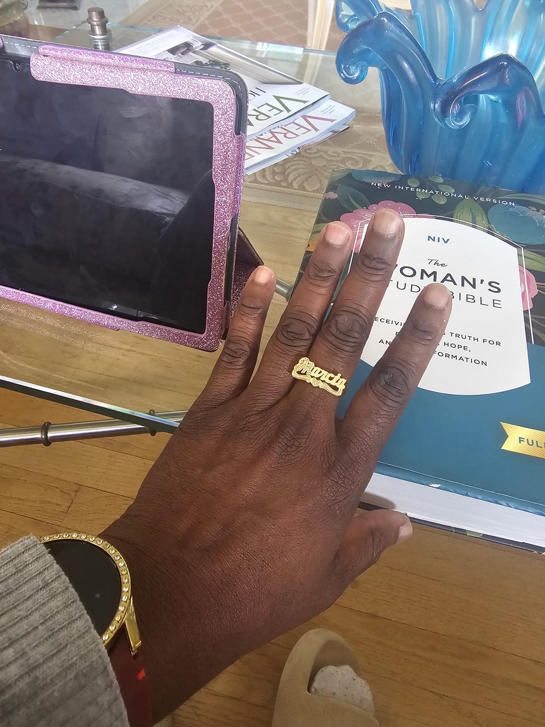 Customer photo review of Personalized Name Ring - Custom Name Ring
