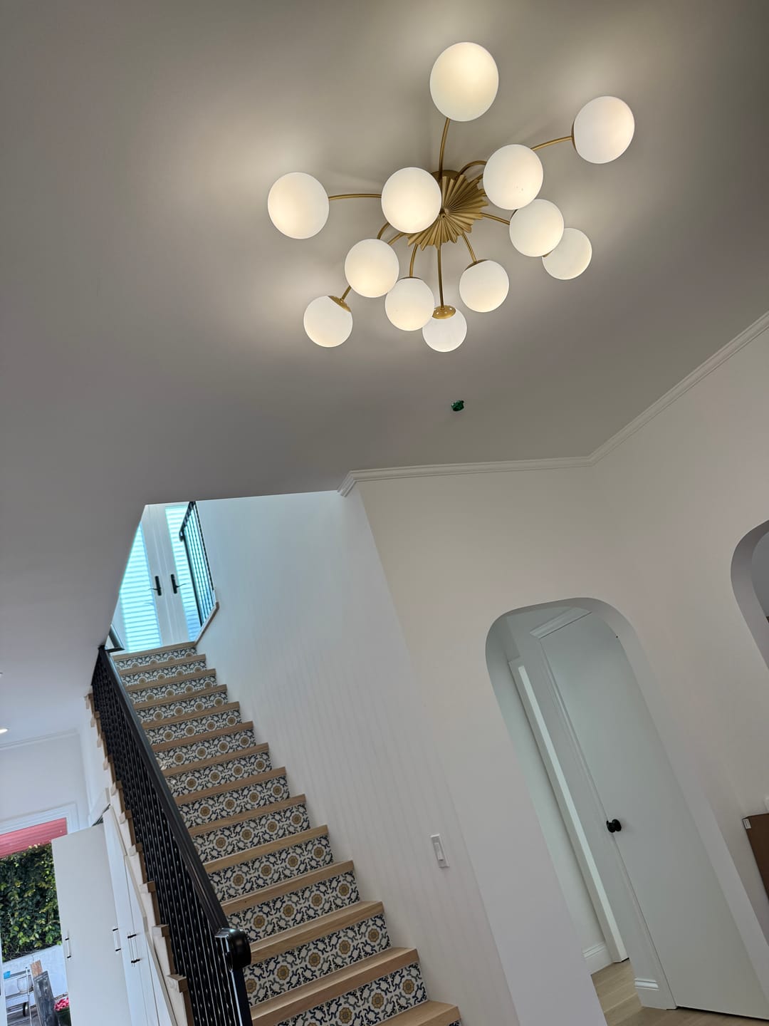 Customer photo review of Blossom 12-Light Opal Glass Bubble Semi Flush Chandelier