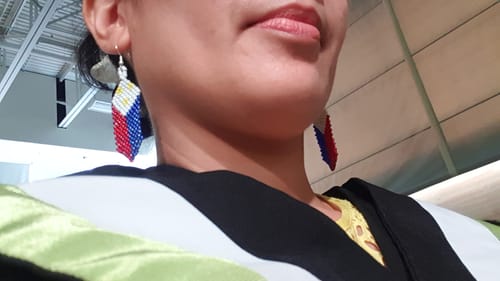 Customer photo review of K'lung Kalayaan Filipino Flag Earrings