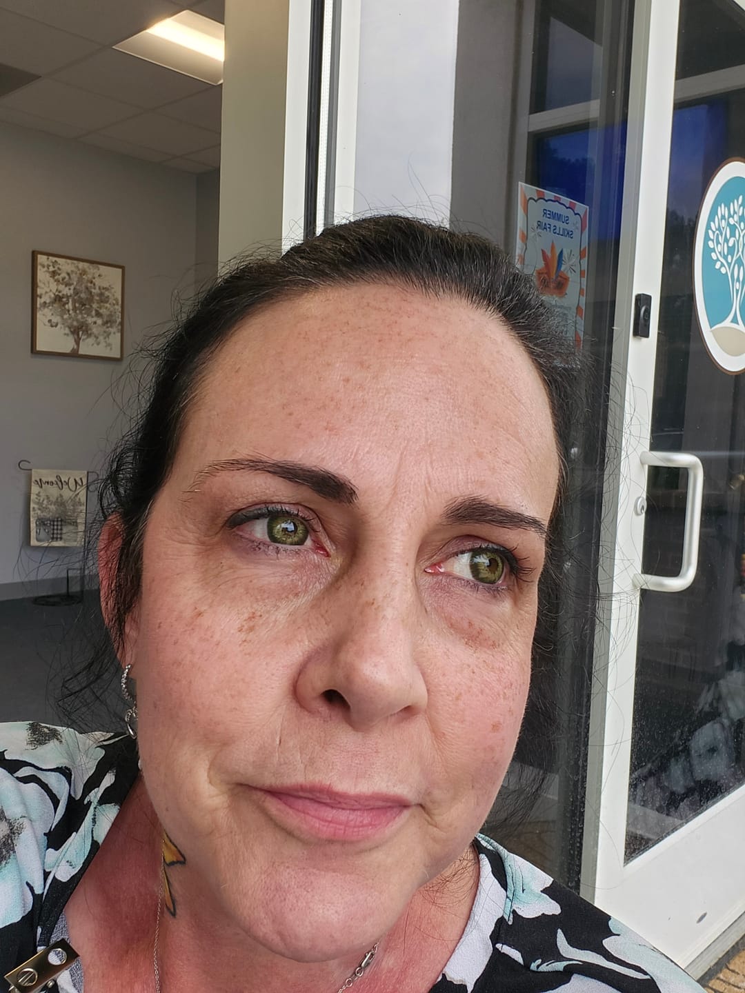 Customer photo review of Amazonia Green Prescription Coloured Contact Lenses
