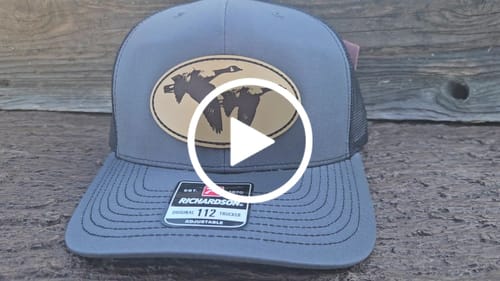 Customer video review of Custom Leather Patch Hats Richardson 112 Laser Engraved