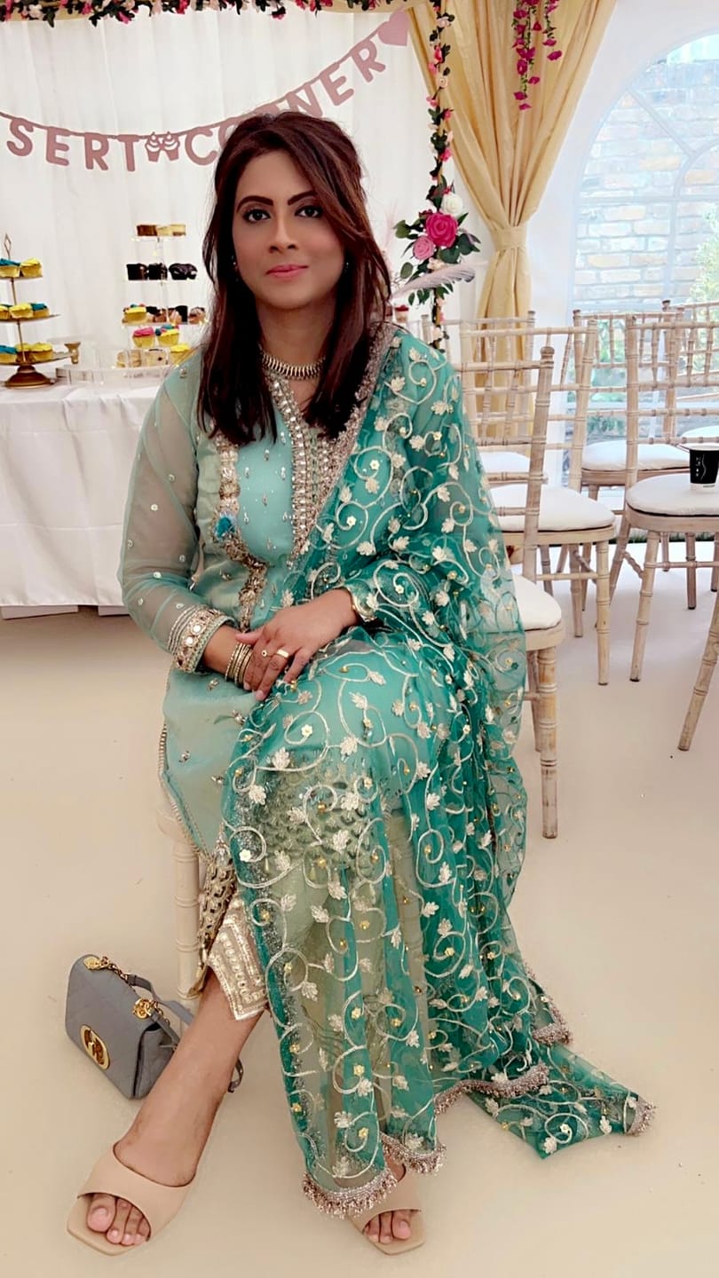 Customer photo review of P-235 Turquoise Readymade Khuda Baksh Creations 2024