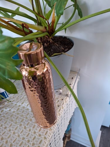 Customer photo review of Hammered Copper Gift Set - 2 Bottles & 2 Mugs