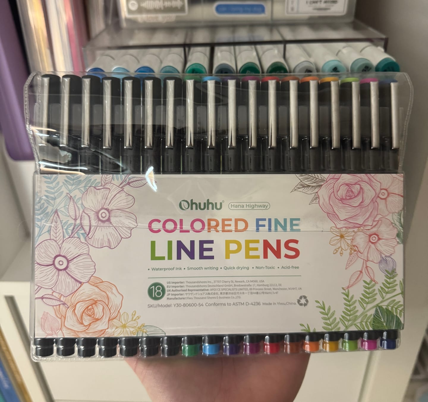 Customer photo review of Ohuhu Hana Highway Fineliner Drawing Pens,18 Pack