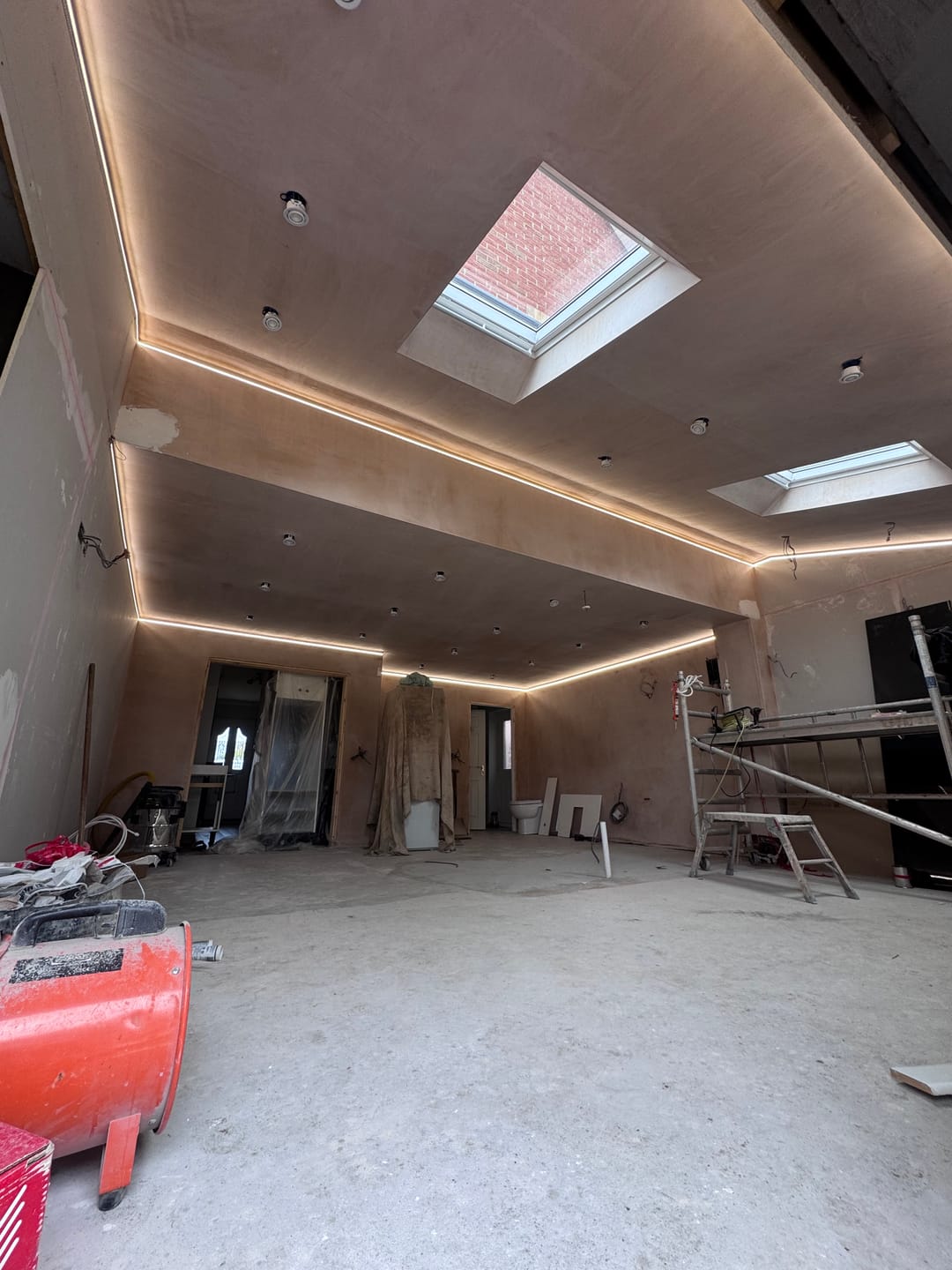 Customer photo review of 2 Meters Trimless 12MM Wide Plaster-In Aluminum LED Profile Channel with Frosted Diffuser & Accessories for LED Strip Lighting