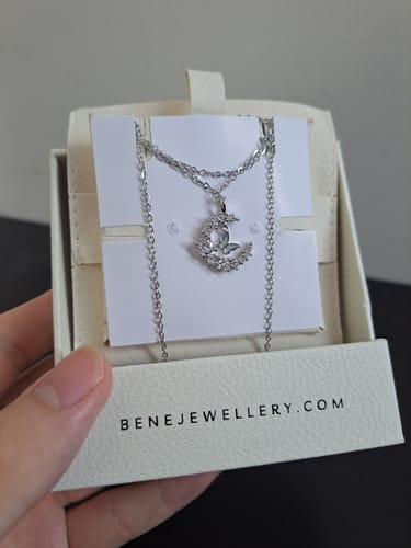Customer photo review of Luna Crescent Necklace