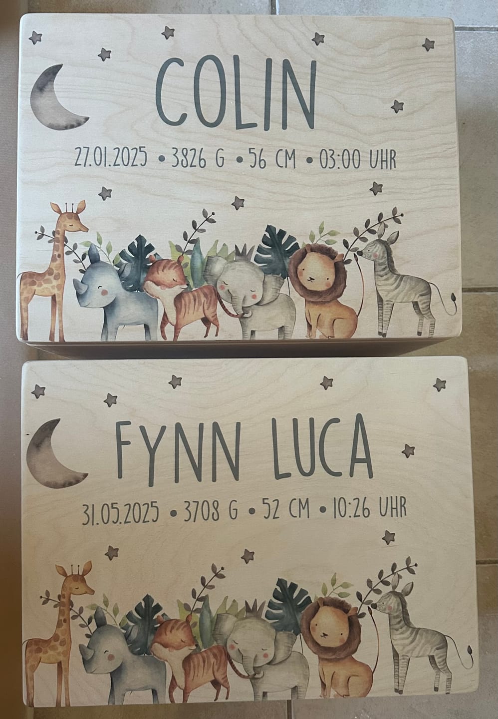 Customer photo review of Erinnerungsbox Baby - Jungle Tiere