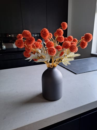 Customer photo review of Zijden Kiku Bloemen - Omber (10 stengels/ 50 bloemhoofdjes)