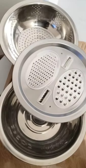 Customer photo review of Stainless Steel Grater Bowl Set