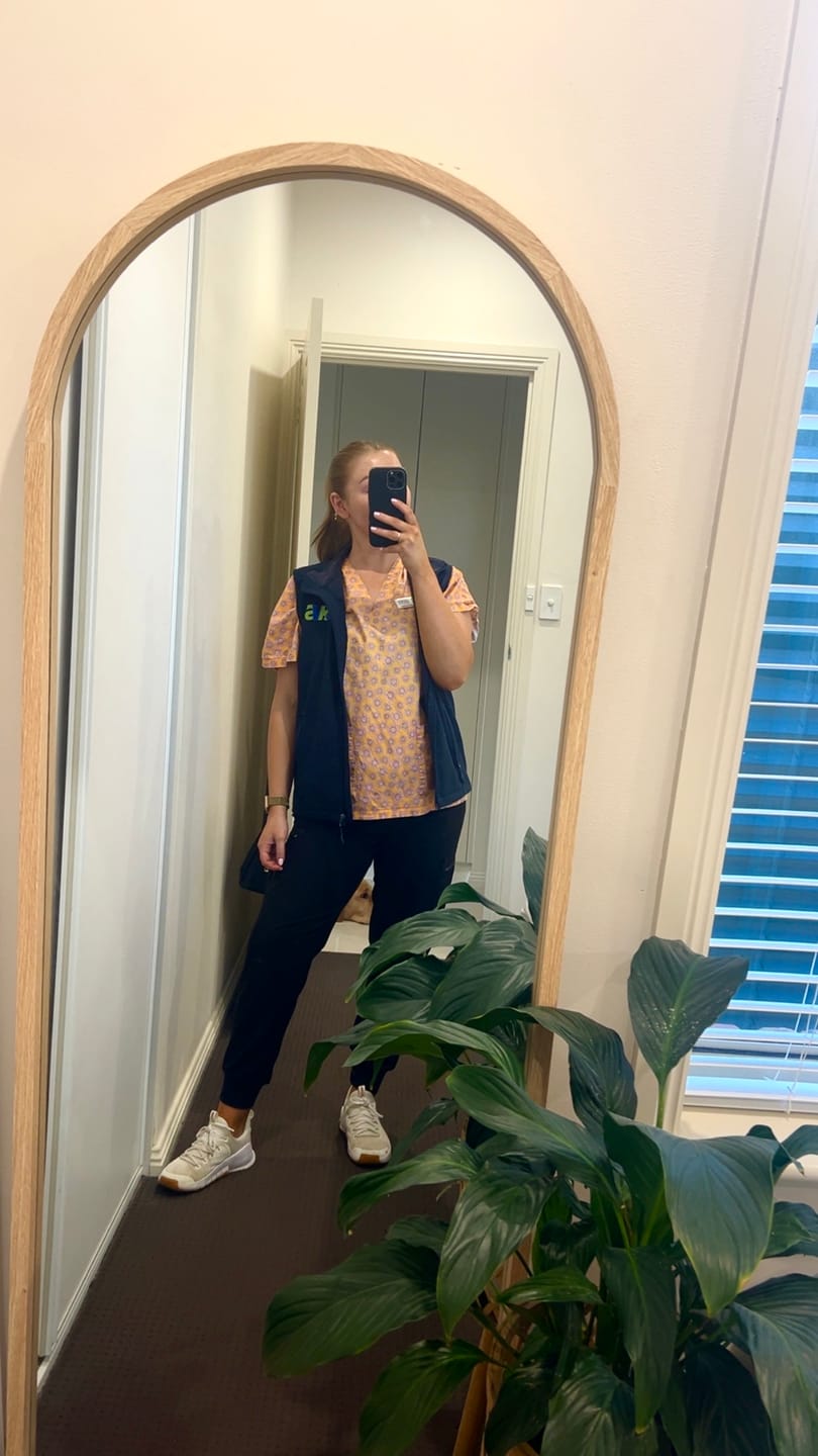 Customer photo review of LUCY High Waisted Jogger Scrub Pants  (Original SLTECH™ fabric) - Black