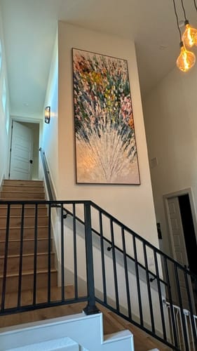 Customer photo review of Proud Peacock-Modern Textured Peacock Abstract Painting for Elegant Home Decor