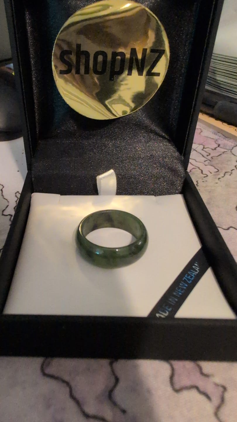 Customer photo review of Wide Greenstone Ring