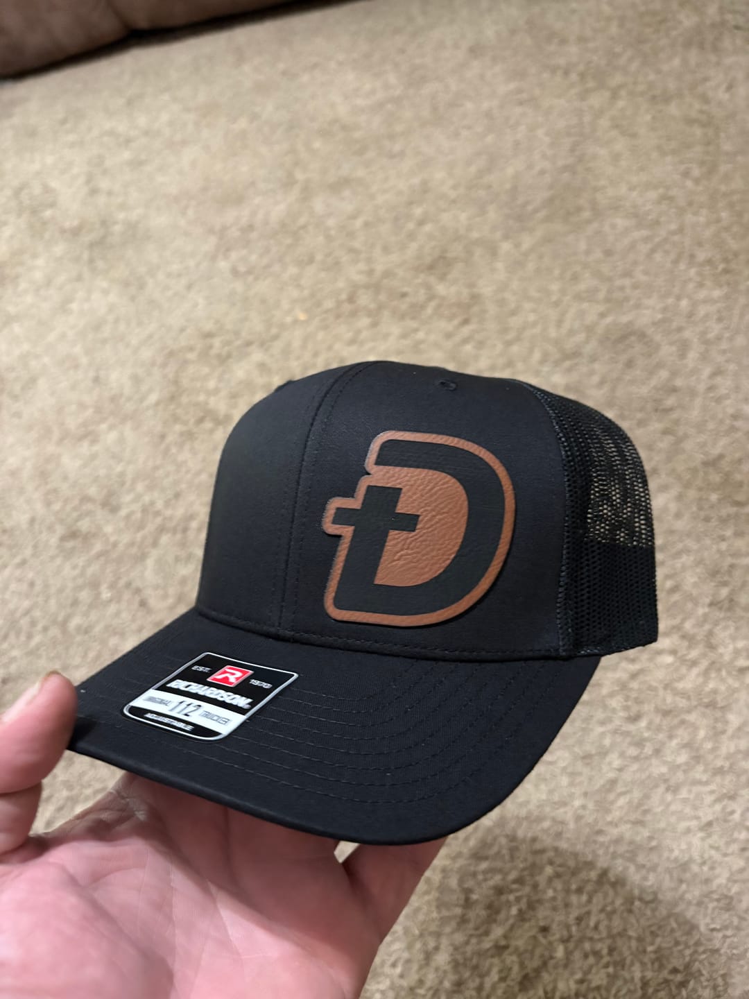 Customer photo review of Custom Logo Leather Patch Hats