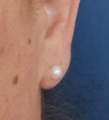 Customer photo review of Freshwater Pearl Stud Earrings in Sterling Silver