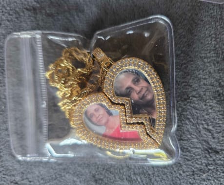 Customer photo review of LUXIIVA® BROKEN HEART CUSTOM PICTURE PENDANT