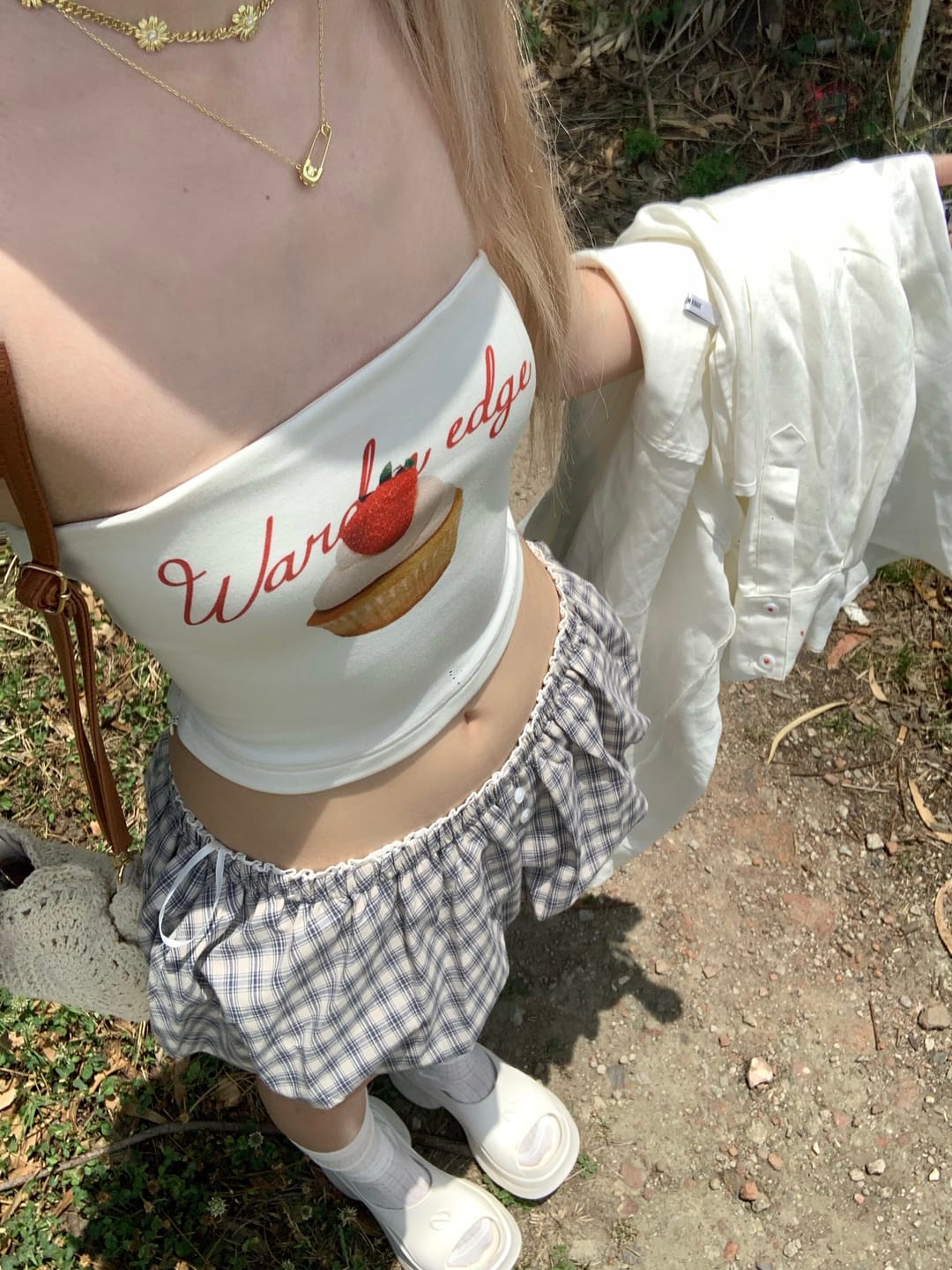 Customer photo review of WARDEN EDGE Gingham Bubble Shorts