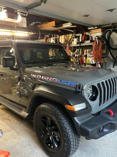 Customer photo review of Wrangler Hood Lettering (Set Of 2) - American Flag