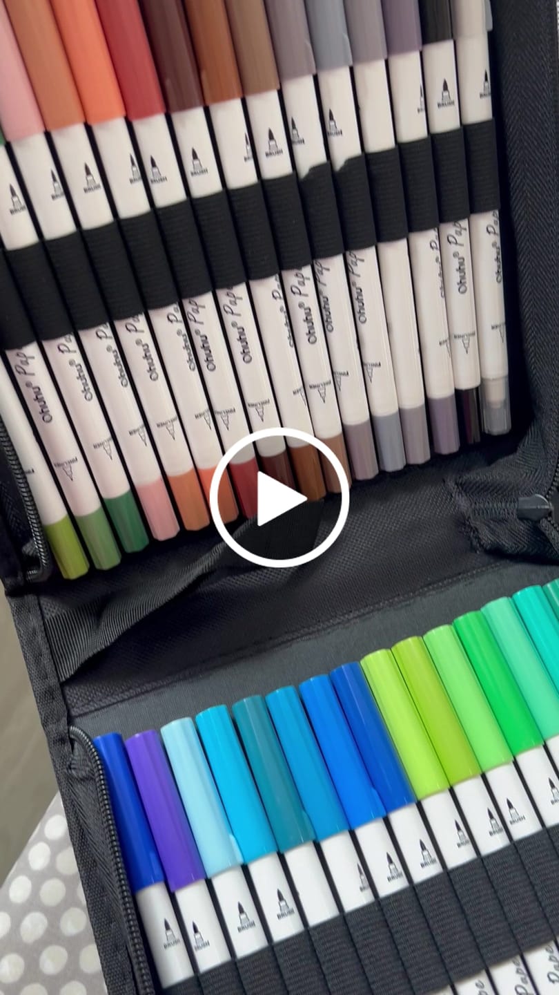 Customer video review of Ohuhu Pupe Paper-friendly (No Peeling) Brush and Fineliner Dual Tips 60 Colors Water-based Coloring Markers