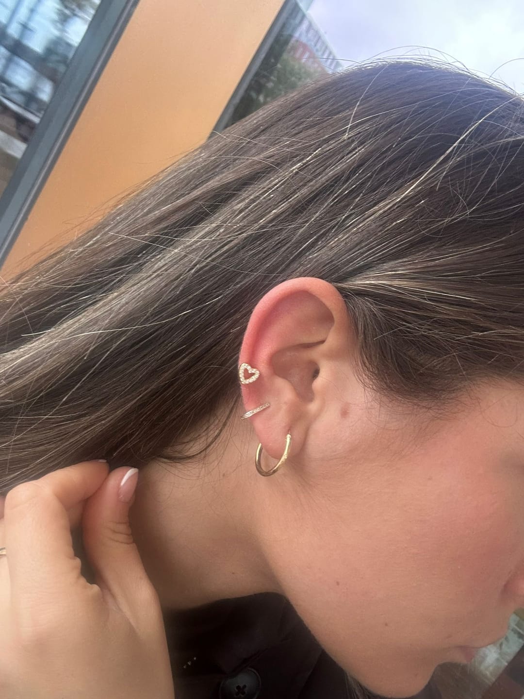 Customer photo review of Alma Stud Earring in Gold