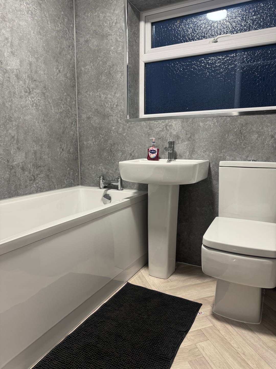 Customer photo review of Premium Grey Concrete Matt Shower Wall Panel – 1M x 2.4M