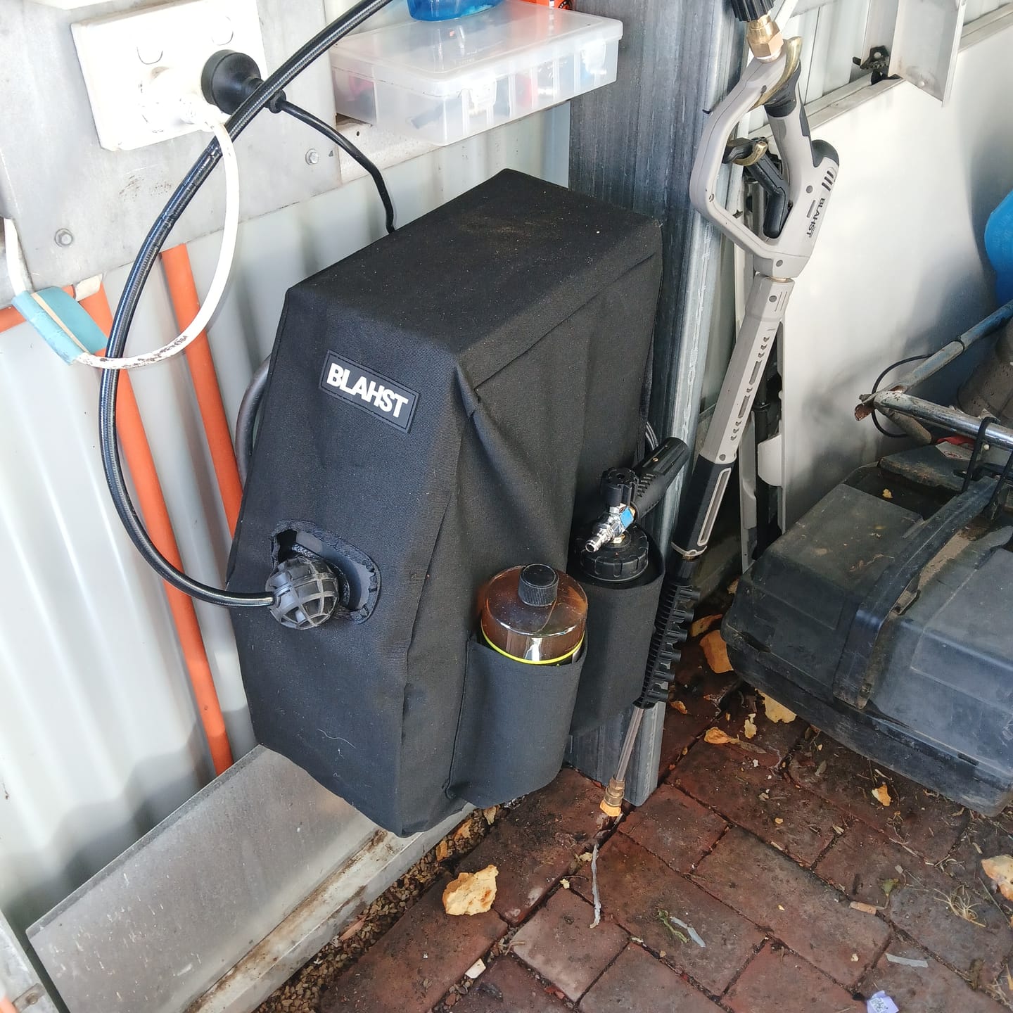 Customer photo review of R18 Wall-Mounted Pressure Washer
