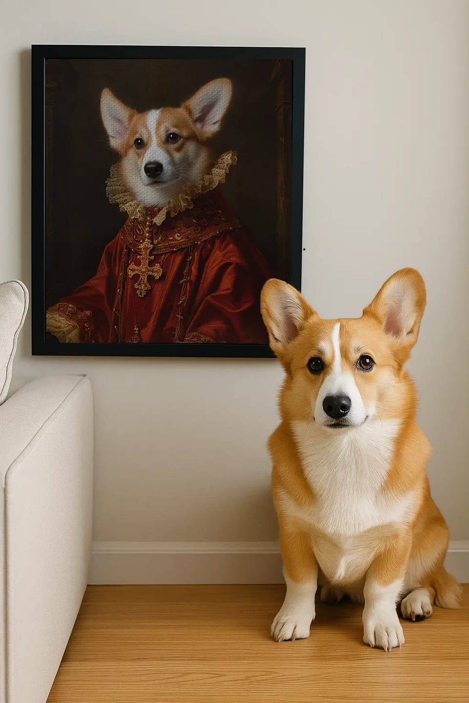 Customer photo review of Renaissance Pet Portrait Oil Painting_one pet