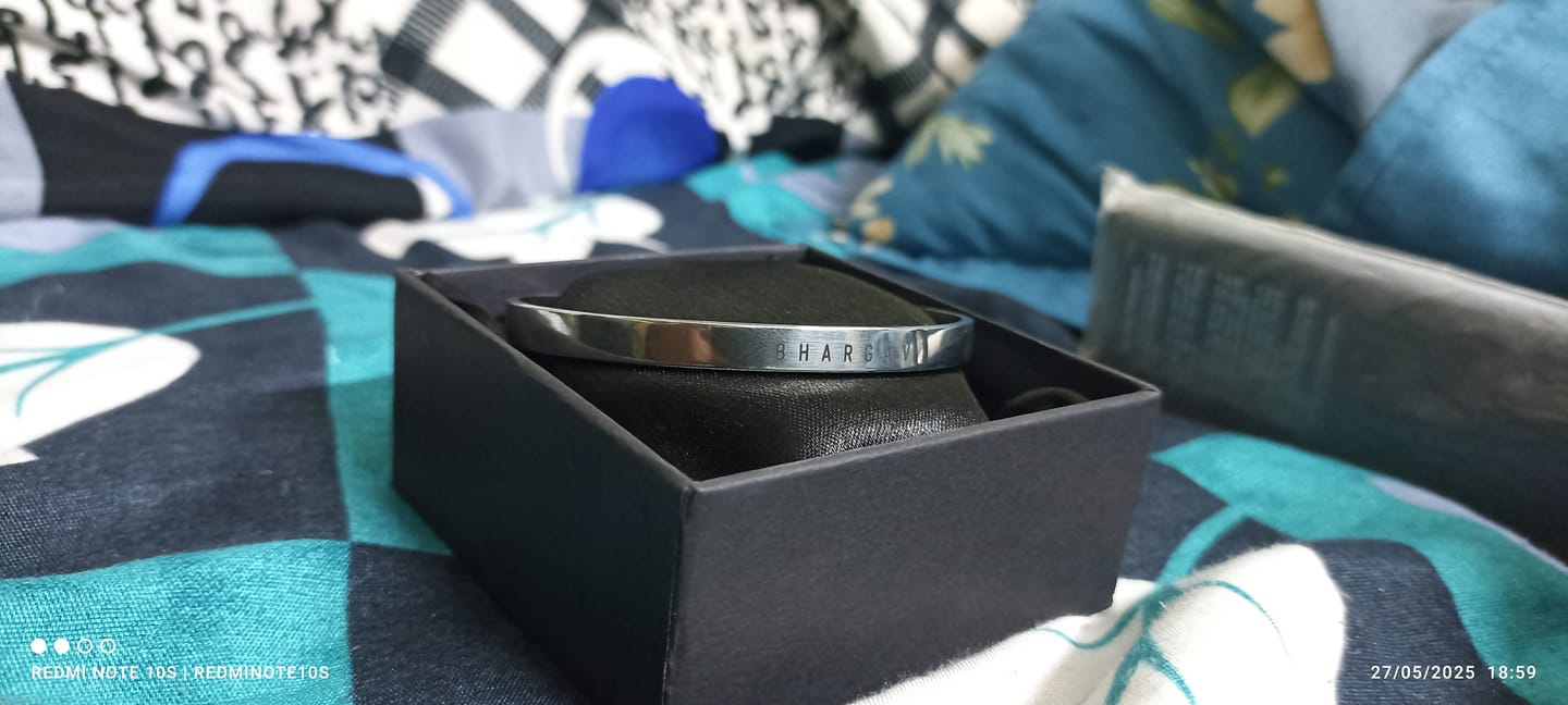 Customer photo review of Personalised Silver Kada