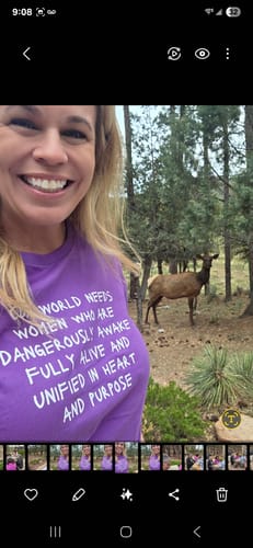 Customer photo review of Our World Needs Election Unisex Premium T-shirt