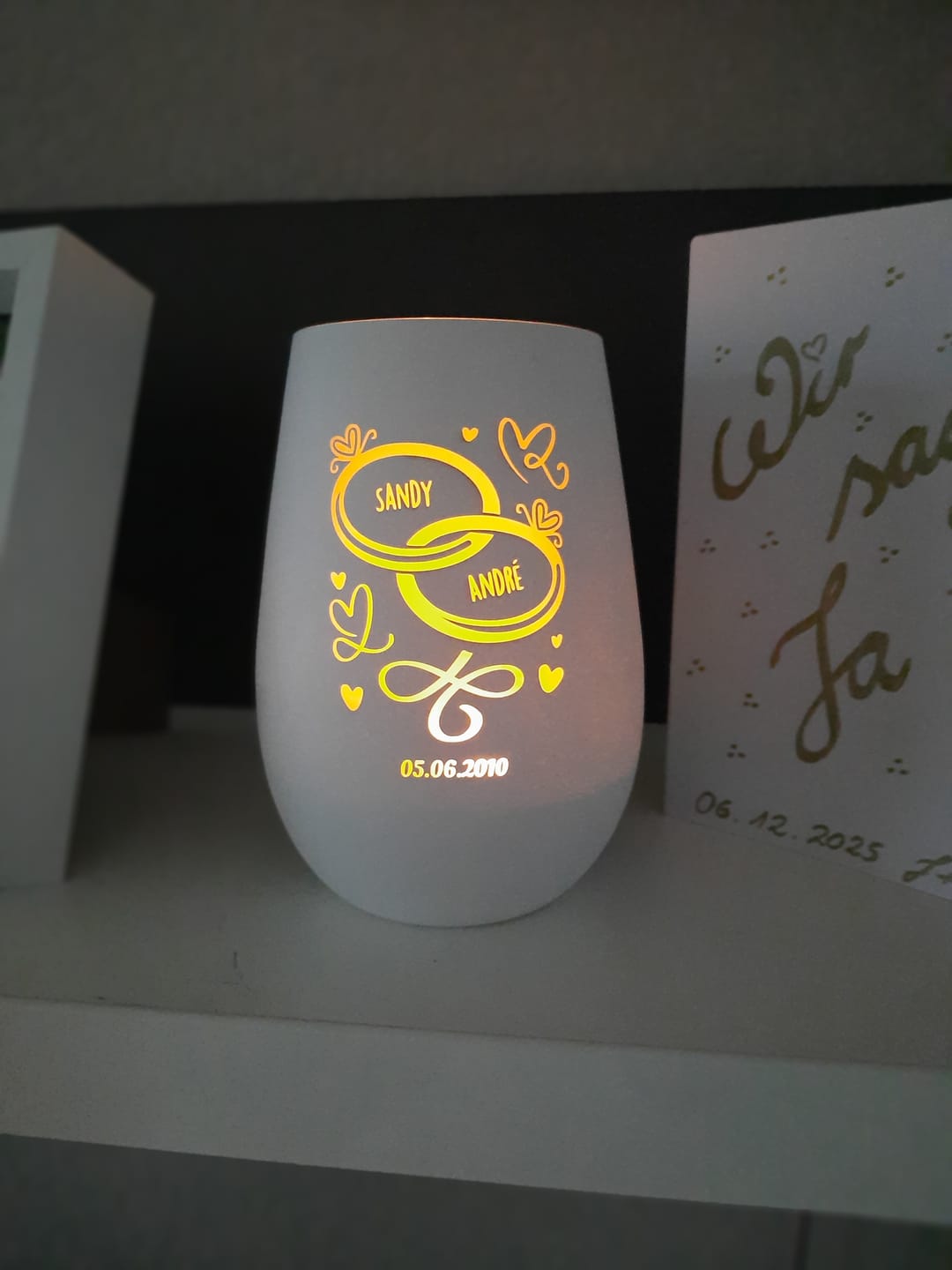 Customer photo review of Unsere Herzen - Paar-Windlicht