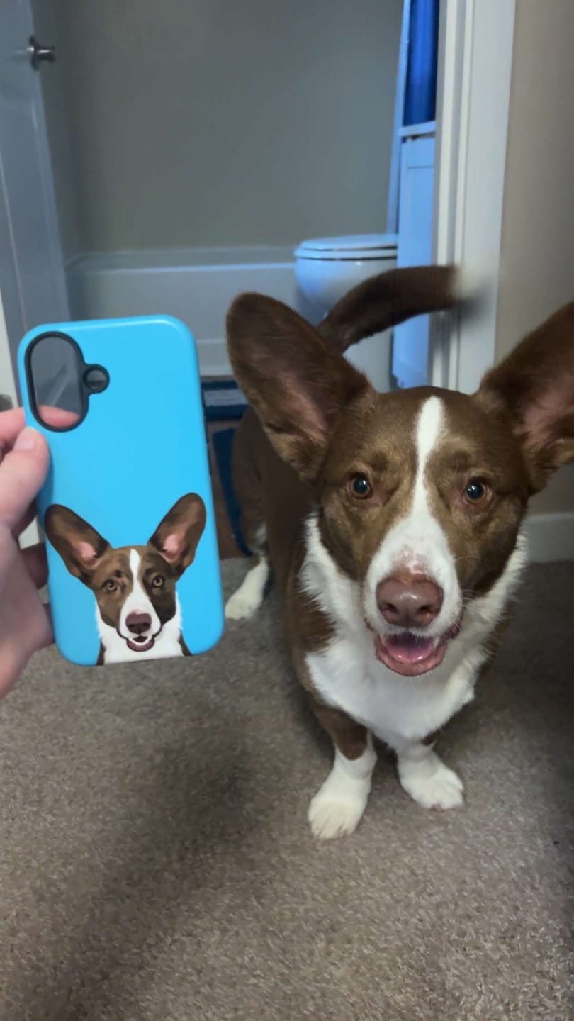 Customer photo review of Custom Pet Portrait iPhone Case