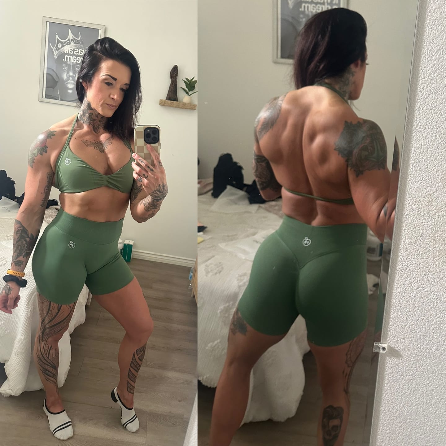 Customer photo review of Olive Bombshell Sports Bra and Shaping Short Set