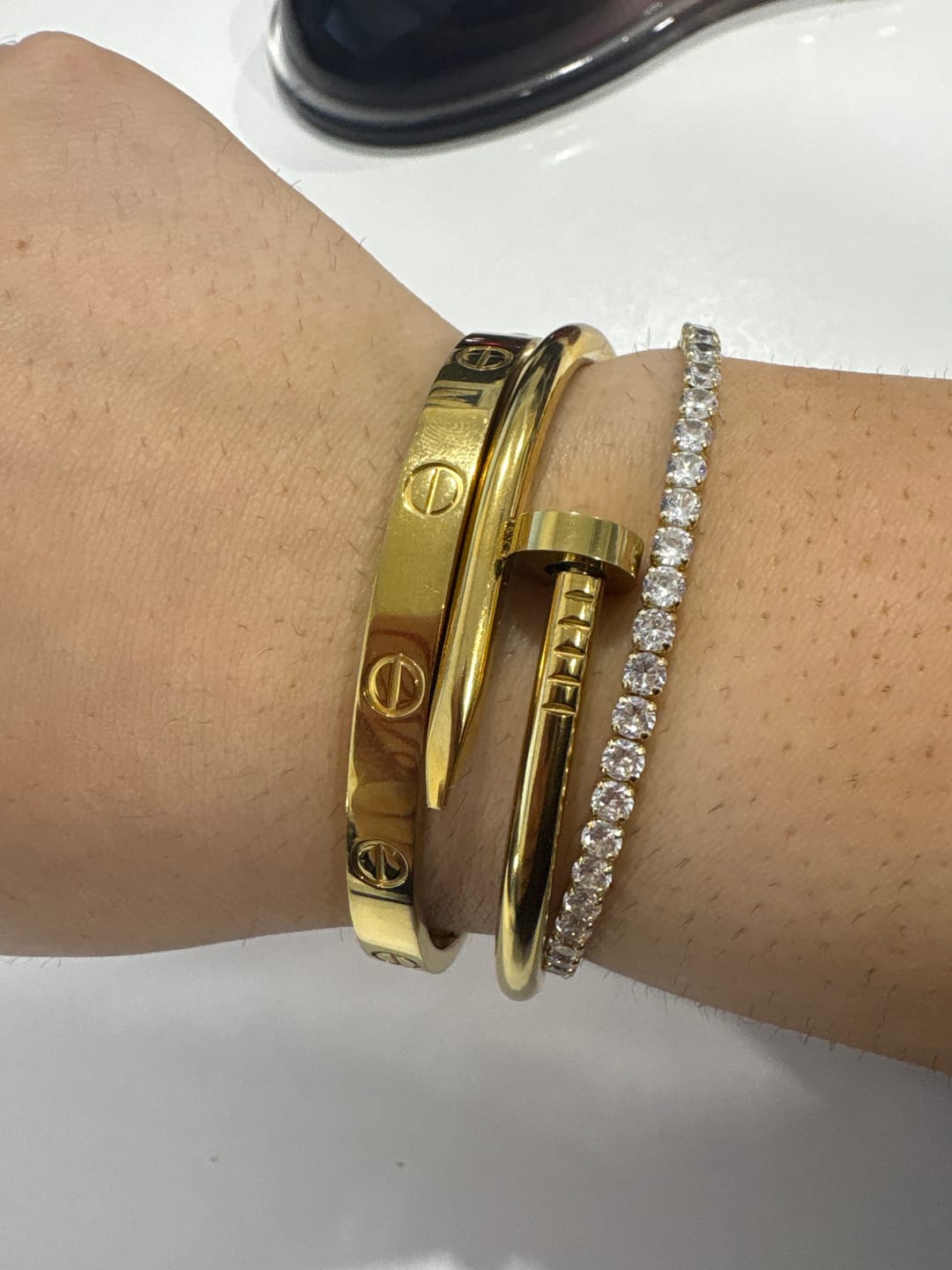 Customer photo review of Kourtney Bangle Gold